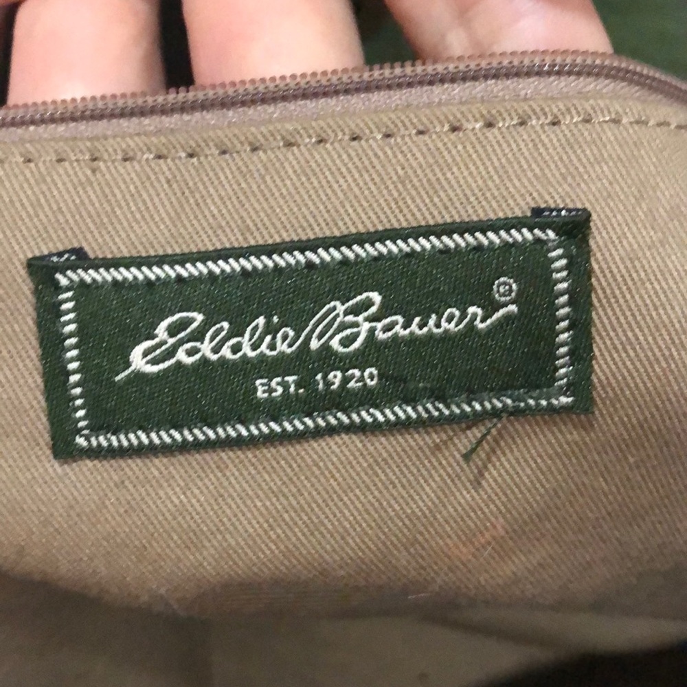 Eddie Bauer green and brown tote - Picture 4 of 6